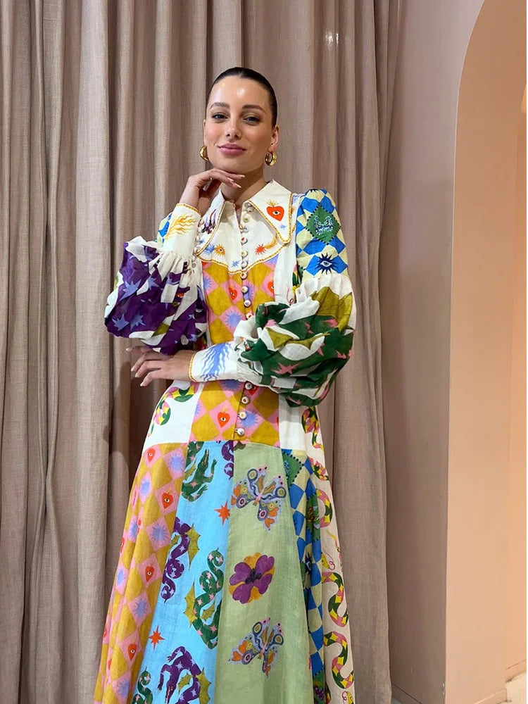 Lunaire | Robe avec Motifs Uniques et Tissu de Haute Qualité pour Femmes