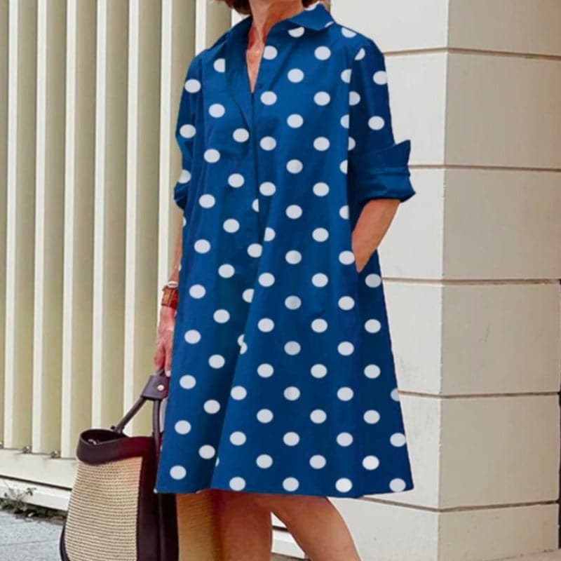 Iris - Robe d'été coupe large à motif pois