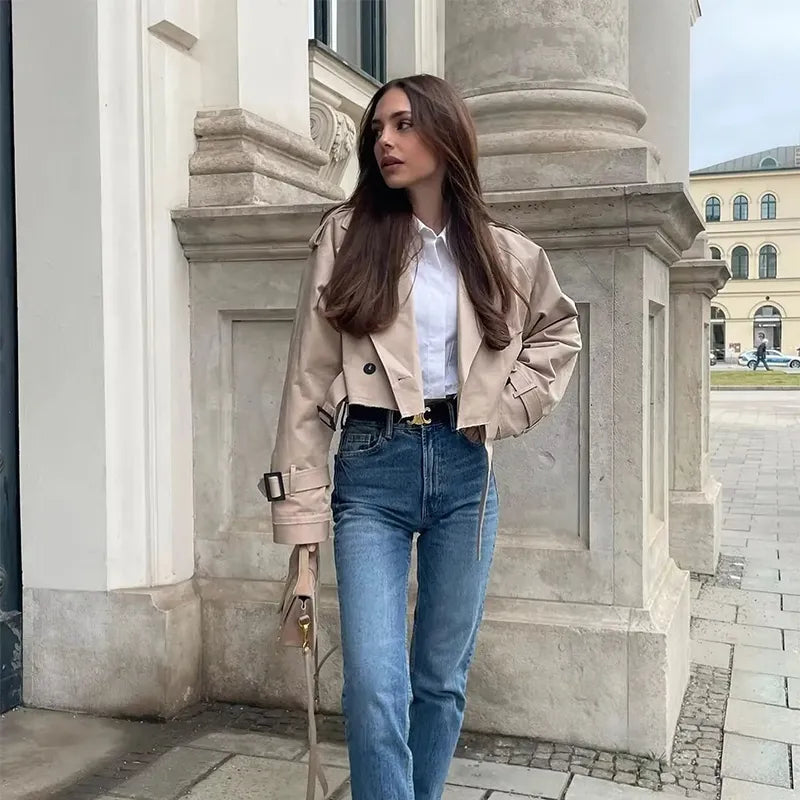 Léonie | Veste Courte à Manches avec Tissu Softshell Confortable pour Femme