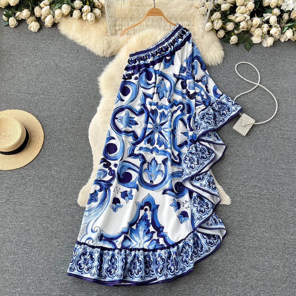 Lysandra | Robe Midi avec Imprimé Vibrant et Silhouette Élégante pour Femmes