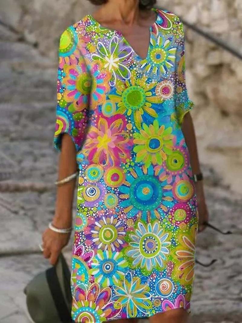 Lou - Confortable robe avec motif floral