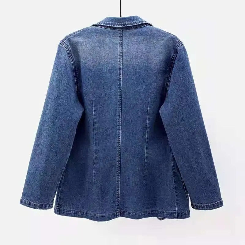 Léon | Blazer en denim avec Détails Élégants et Silhouette Cintrée pour Hommes