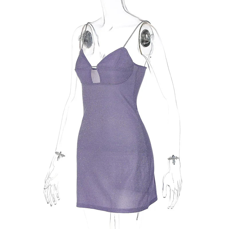 Lunaire | Mini-robe scintillante avec Découpes Séduisantes pour Femmes