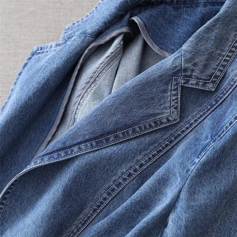Léonie | Blazer en denim avec Détails Contemporains et Style Élégant pour Femmes