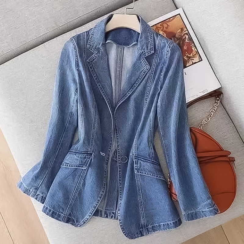 Léonie | Blazer en denim avec Détails Contemporains et Style Élégant pour Femmes