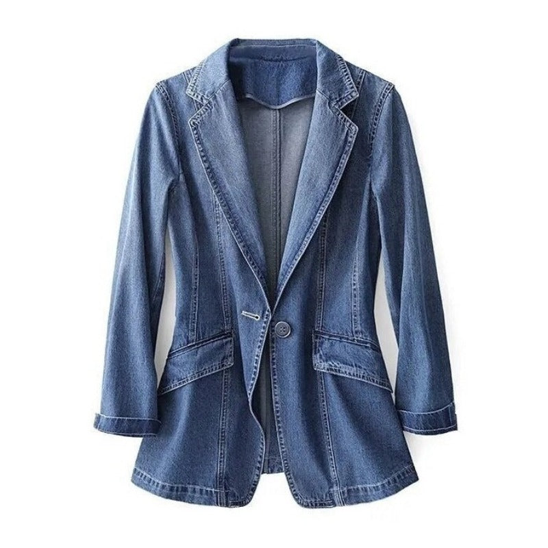 Léonie | Blazer en denim avec Détails Contemporains et Style Élégant pour Femmes