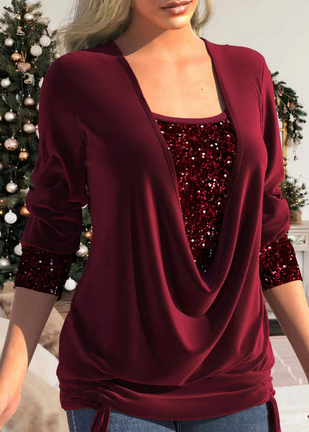 Saphira | Blouse à Paillettes Élégante et Confortable pour Femmes