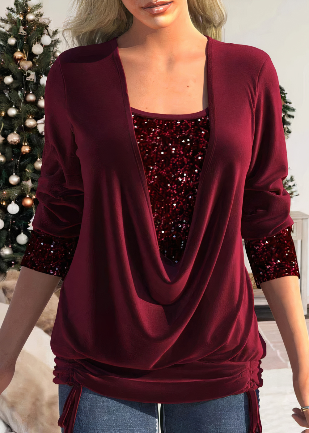 Saphira | Blouse à Paillettes Élégante et Confortable pour Femmes