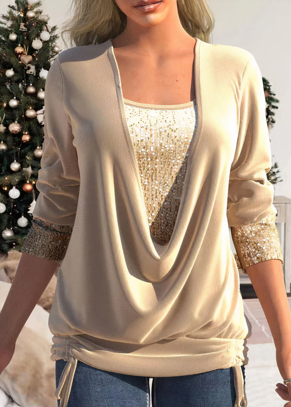 Saphira | Blouse à Paillettes Élégante et Confortable pour Femmes
