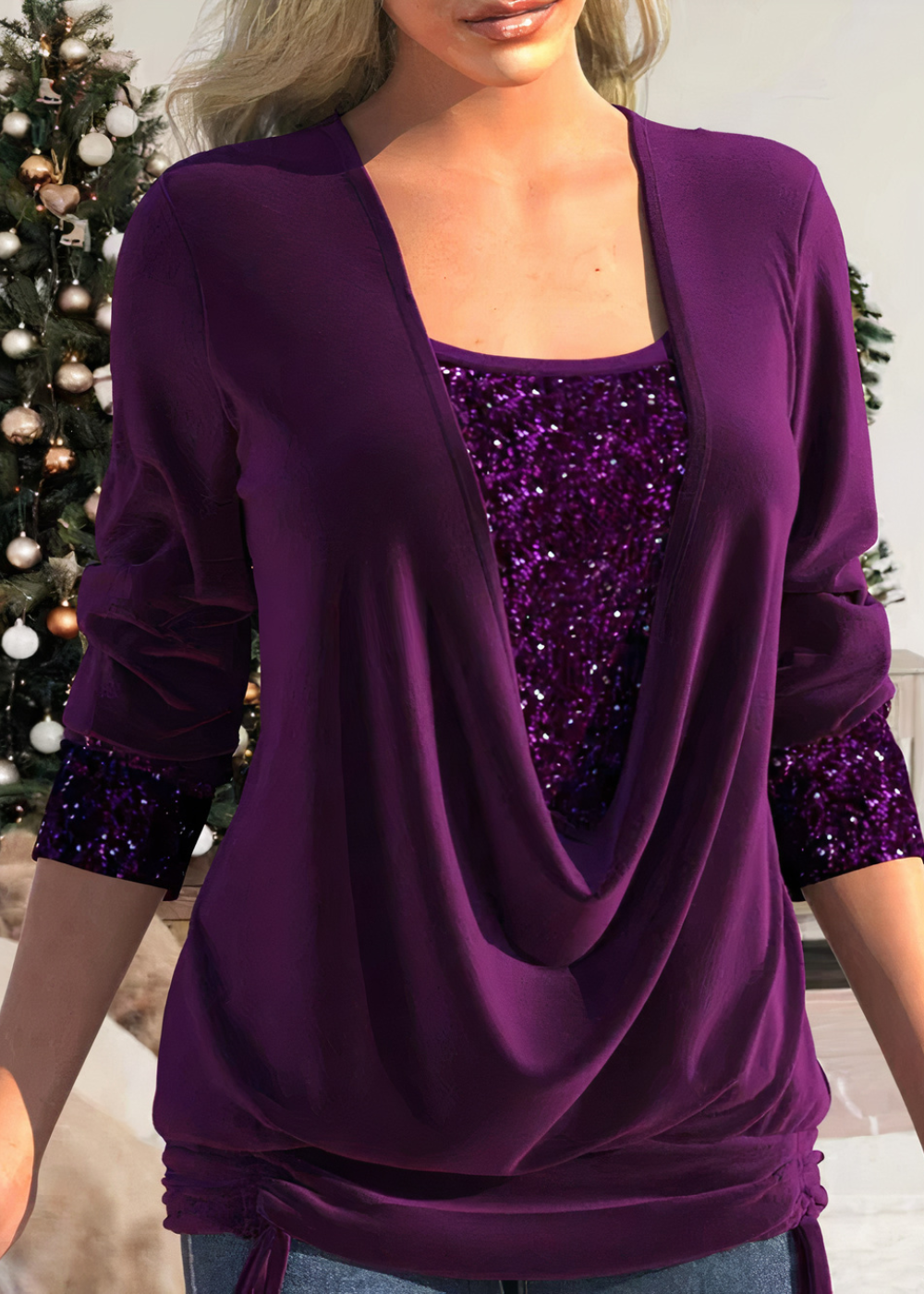 Saphira | Blouse à Paillettes Élégante et Confortable pour Femmes