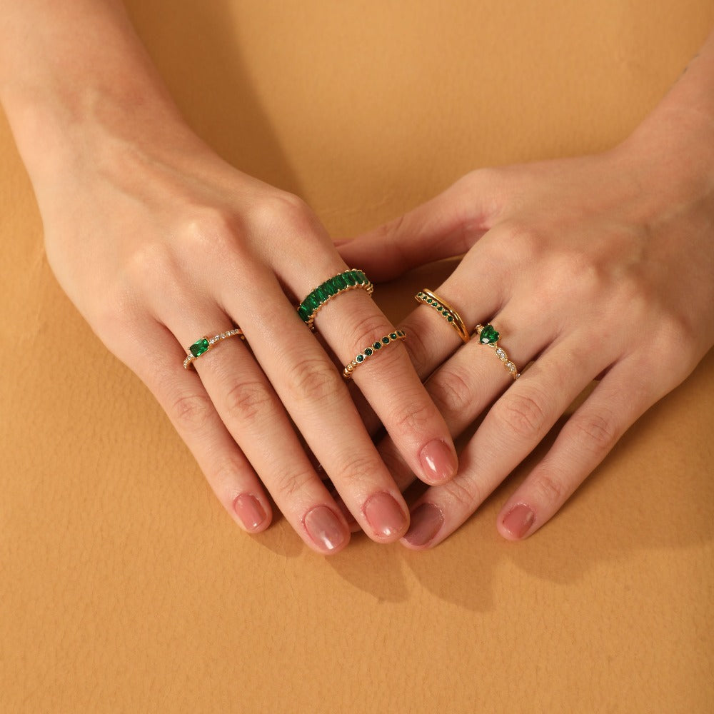 Sérénité | Bague avec Finition Plaqué Or 14K Résistante à l'Eau pour Femme