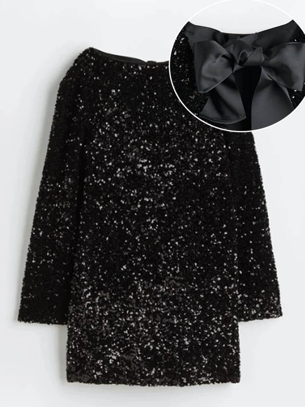 Dara - robe à paillettes avec nœud et fermeture à nœud