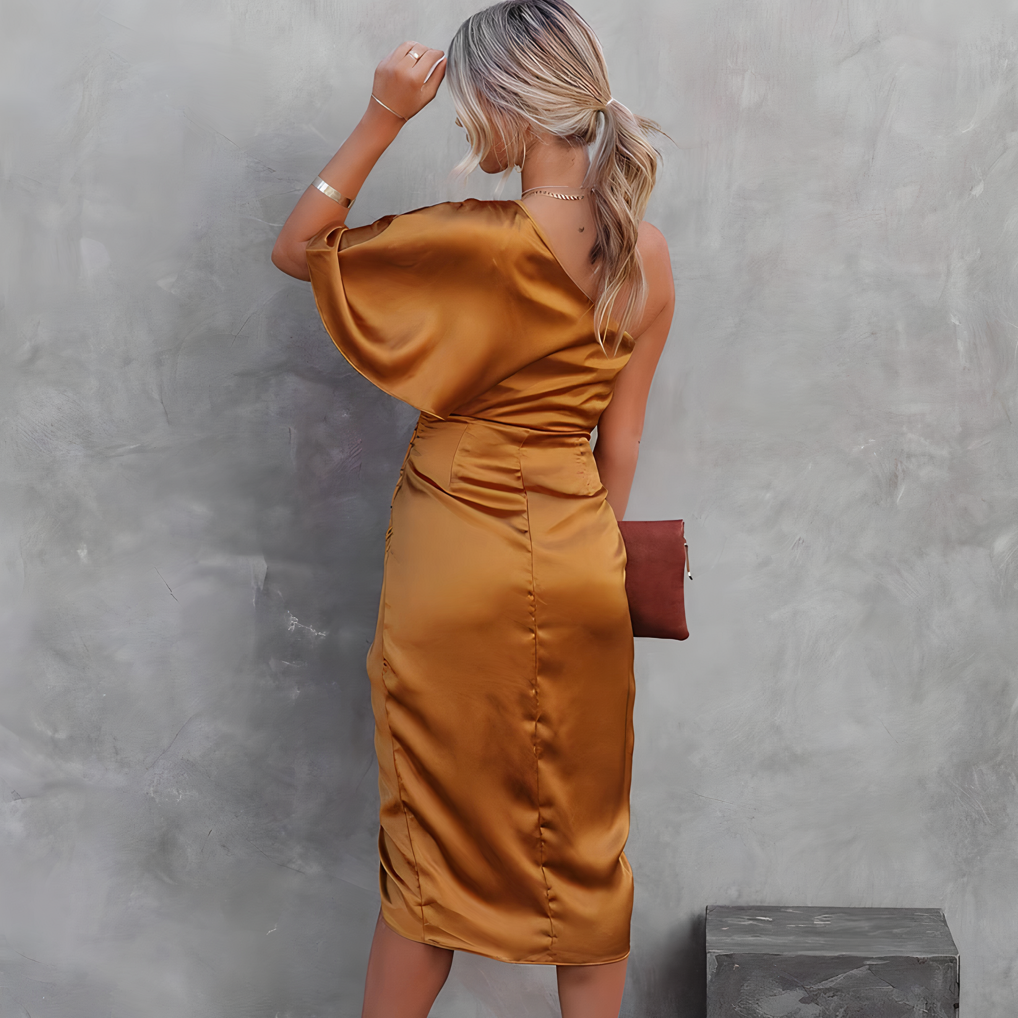 Lysia | Robe de soirée en soie avec Jupe Plissée et Design Élégant pour Femmes