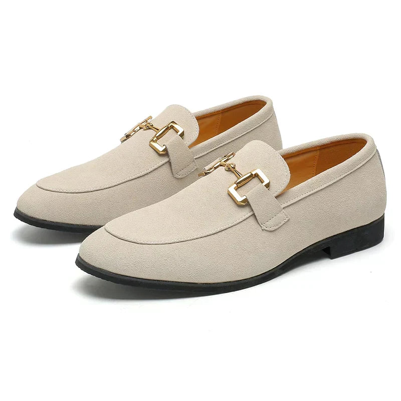 Ismael - Mocassins en daim avec boucle en métal