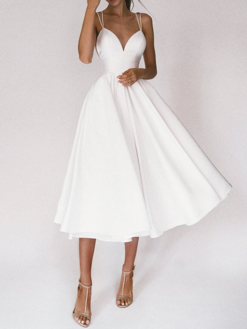 Panthea - Robe élégante avec décolleté en V et bretelles