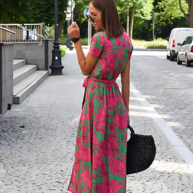 Léona | Robe Streetwear avec Confort Doux et Décolleté en V pour Femmes