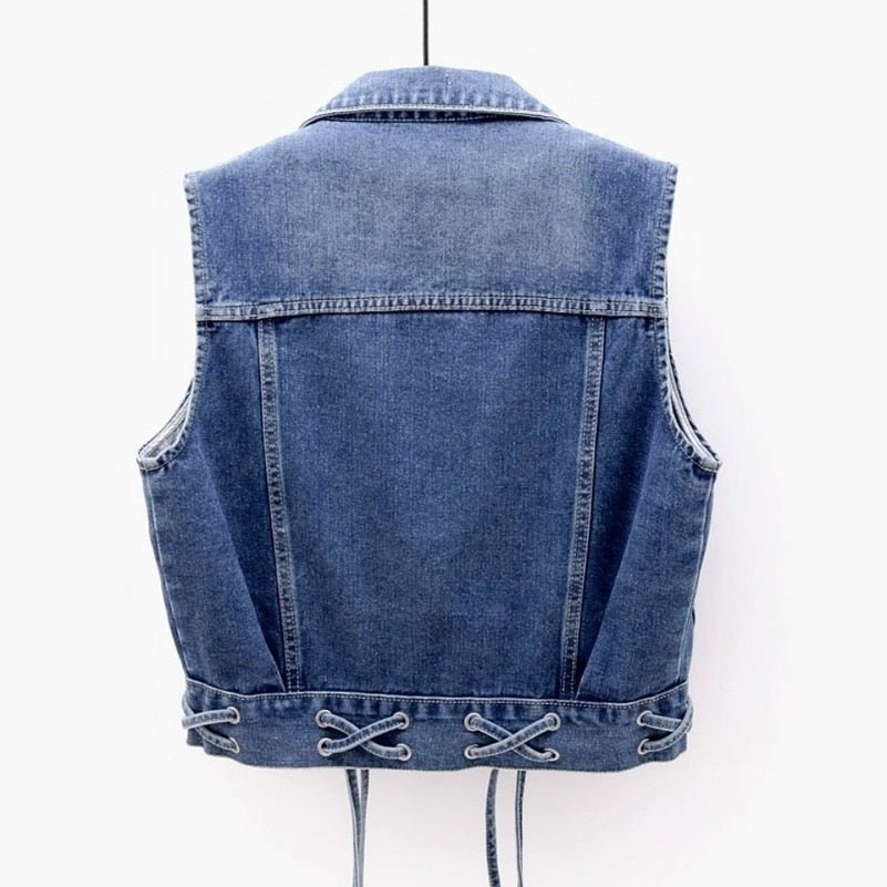 Clara | Cardigan en Denim avec Détails Vintage et Poches pour Femmes
