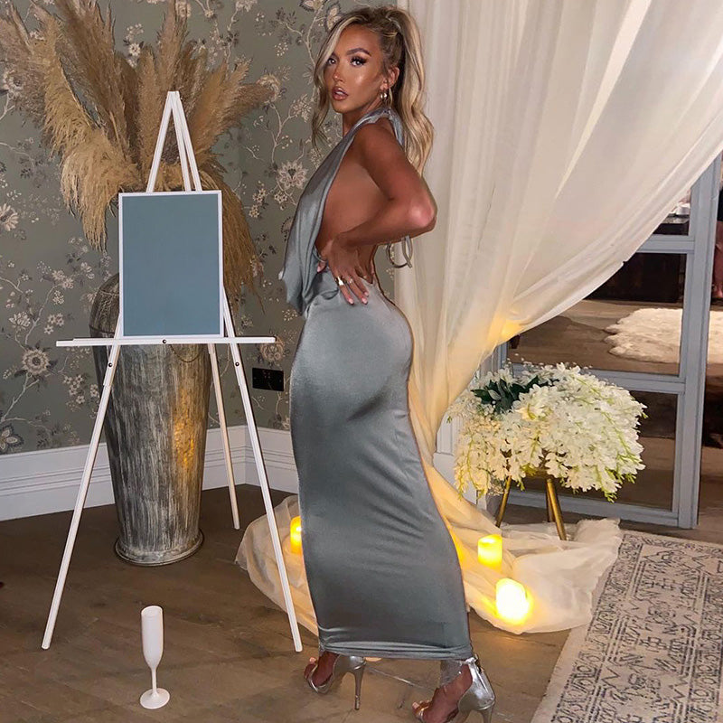 Sienna | Robe Longue Sexy avec Col en V et Dos Nu pour Femmes