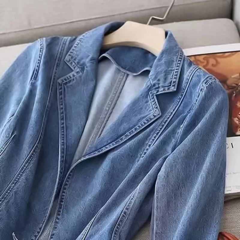 Léonie | Blazer en denim avec Détails Contemporains et Style Élégant pour Femmes