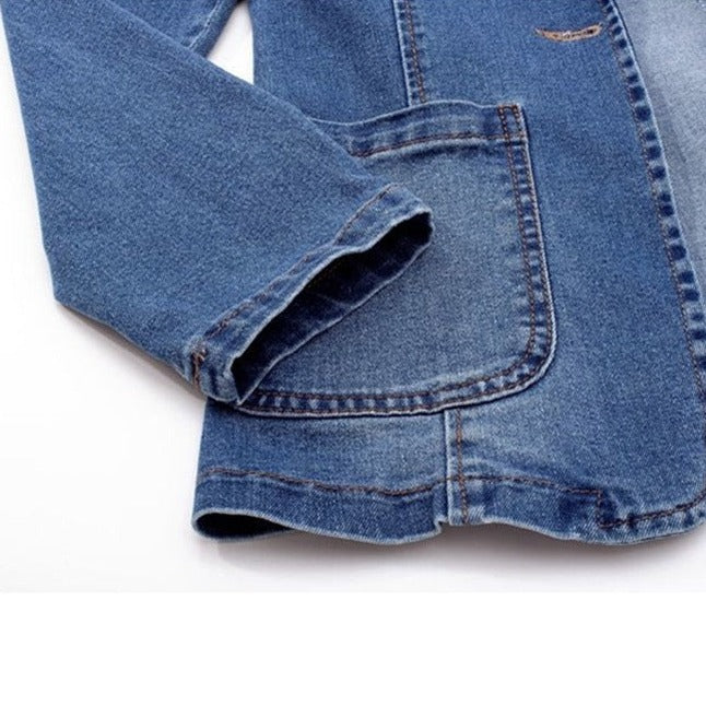 Léon | Blazer en denim avec Détails Élégants et Silhouette Cintrée pour Hommes