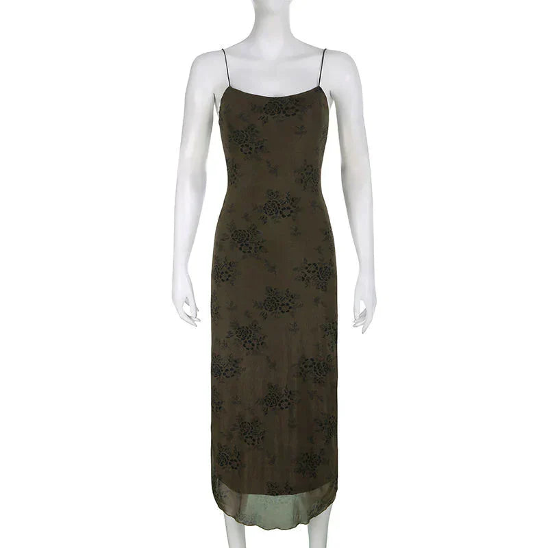 Sélène | Robe en Dentelle Florale avec Superposition Transparente et Élégance Romantique pour Femmes