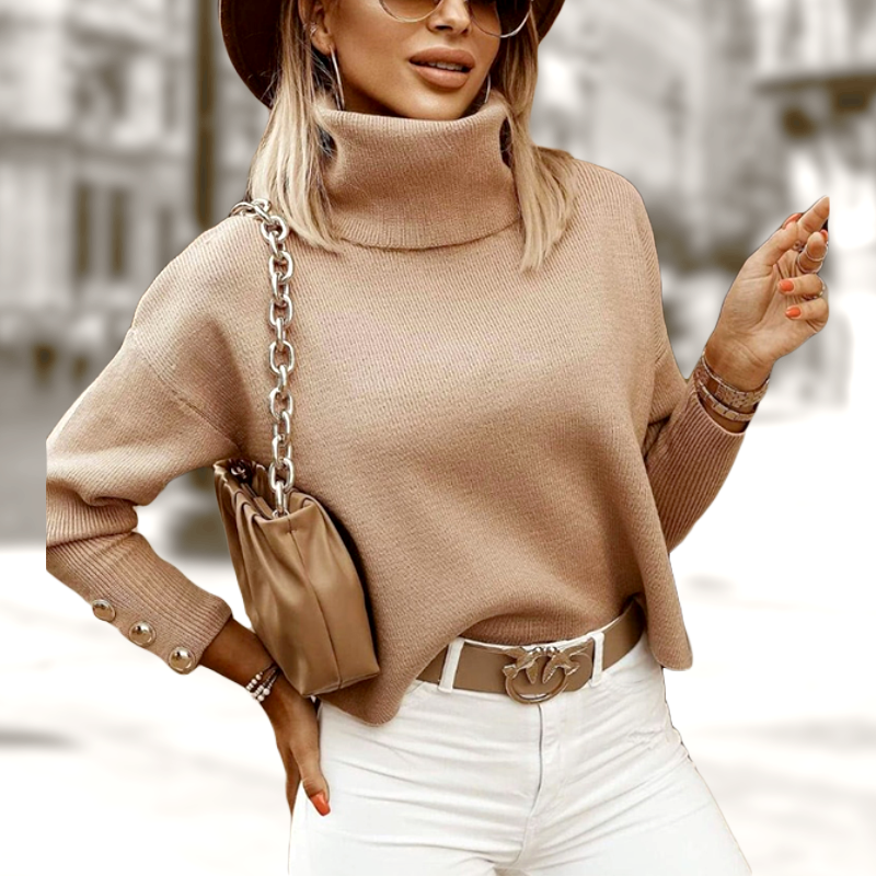 Céleste | Pull à Col Roulé Élegant et Doux pour Femmes