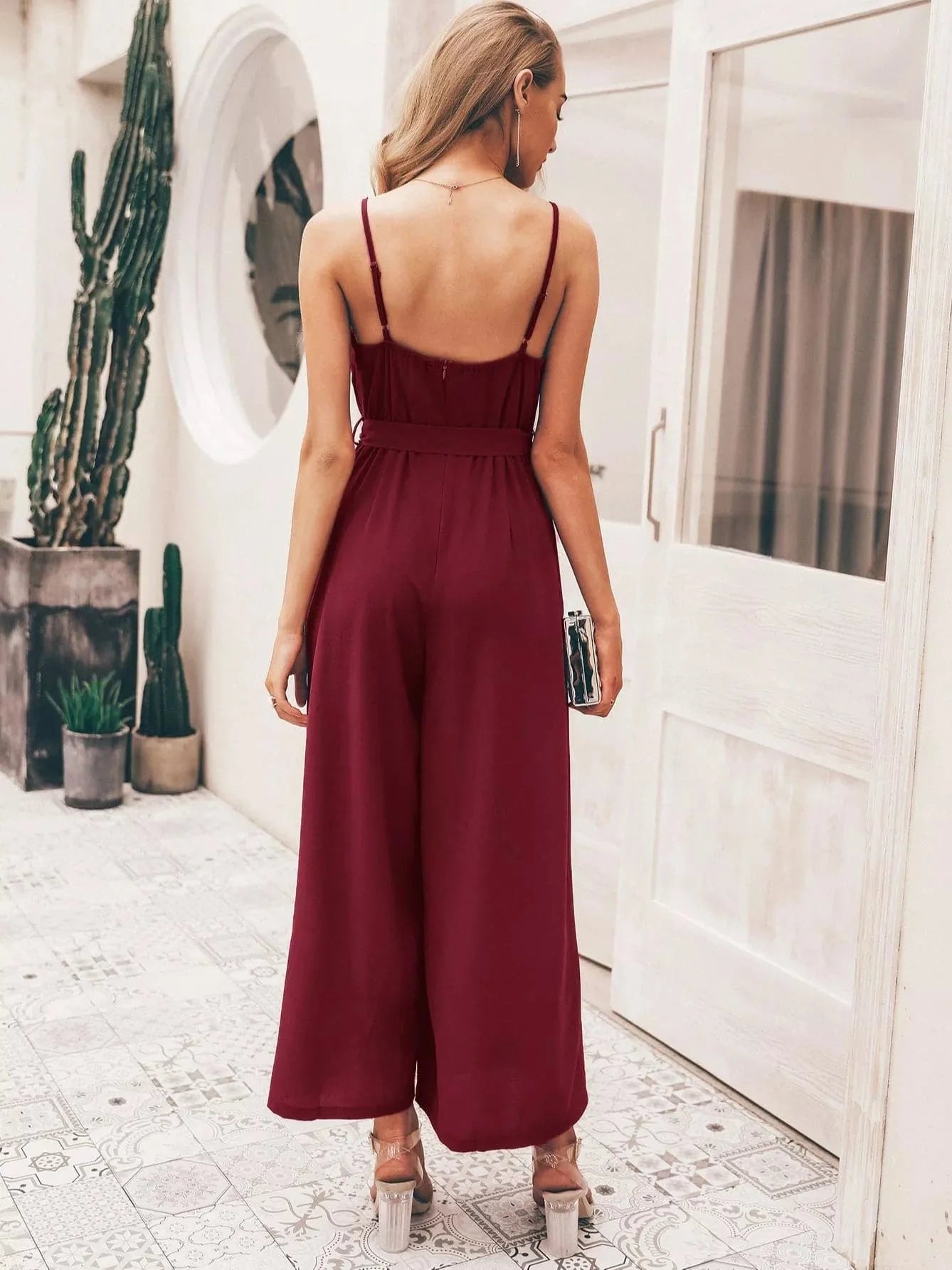 Maeva - Robe longue d'été avec ceinture et bretelles fines
