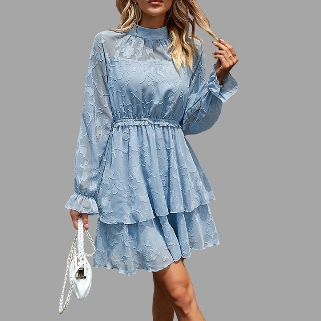 Léonie | Mini-robe fluide avec Détails Floraux et Coupes Éléguantes pour Femmes