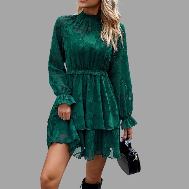 Léonie | Mini-robe fluide avec Détails Floraux et Coupes Éléguantes pour Femmes