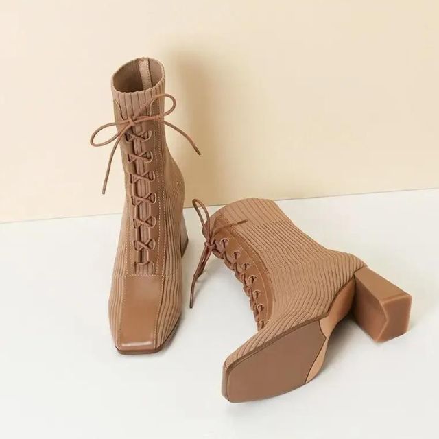 Soleil | Bottines en Maille Côtelée avec Confort Ultime pour Femmes
