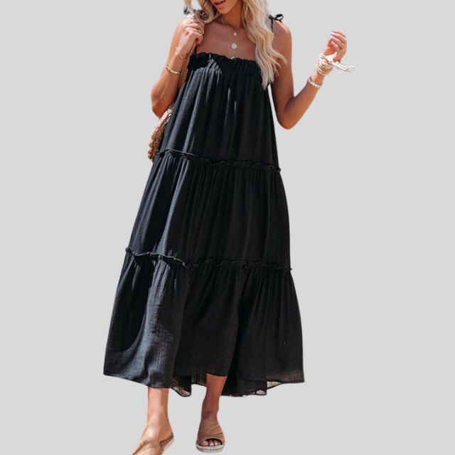 Lunaire | Robe maxi dégradée avec Bretelles Ajustables et Silhouette Bohème pour Femmes