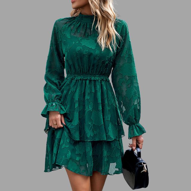 Léonie | Mini-robe fluide avec Détails Floraux et Coupes Éléguantes pour Femmes
