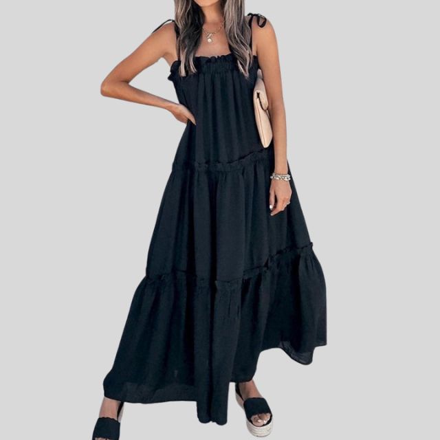 Lunaire | Robe maxi dégradée avec Bretelles Ajustables et Silhouette Bohème pour Femmes