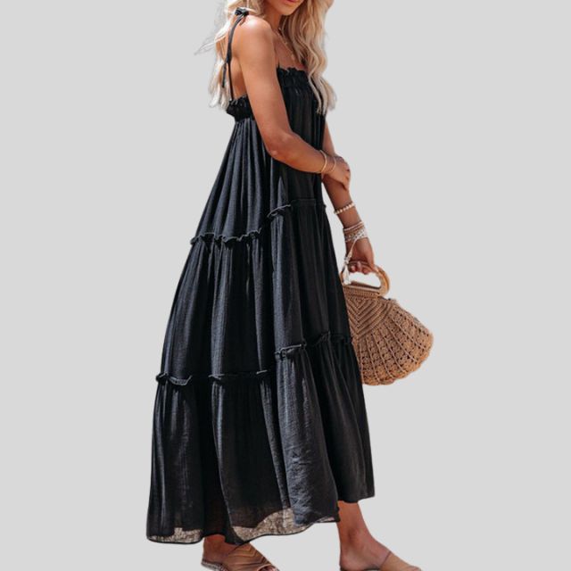 Lunaire | Robe maxi dégradée avec Bretelles Ajustables et Silhouette Bohème pour Femmes