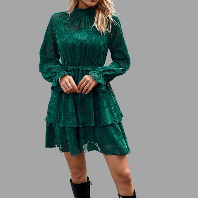 Léonie | Mini-robe fluide avec Détails Floraux et Coupes Éléguantes pour Femmes