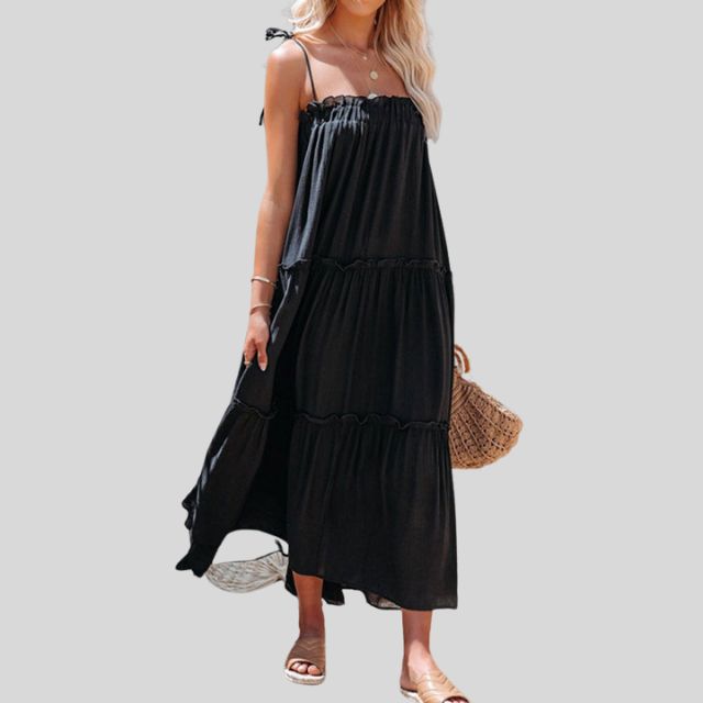 Lunaire | Robe maxi dégradée avec Bretelles Ajustables et Silhouette Bohème pour Femmes