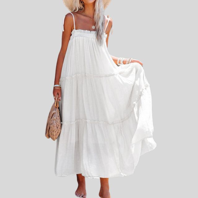 Lunaire | Robe maxi dégradée avec Bretelles Ajustables et Silhouette Bohème pour Femmes