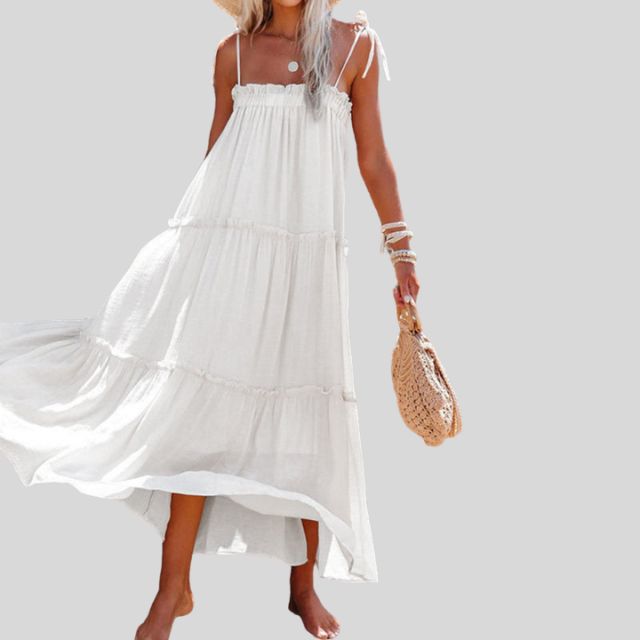 Lunaire | Robe maxi dégradée avec Bretelles Ajustables et Silhouette Bohème pour Femmes
