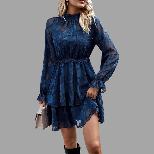 Léonie | Mini-robe fluide avec Détails Floraux et Coupes Éléguantes pour Femmes