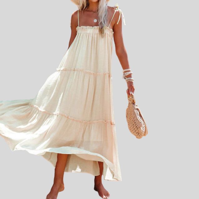Lunaire | Robe maxi dégradée avec Bretelles Ajustables et Silhouette Bohème pour Femmes