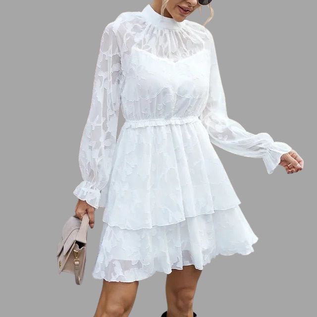 Léonie | Mini-robe fluide avec Détails Floraux et Coupes Éléguantes pour Femmes