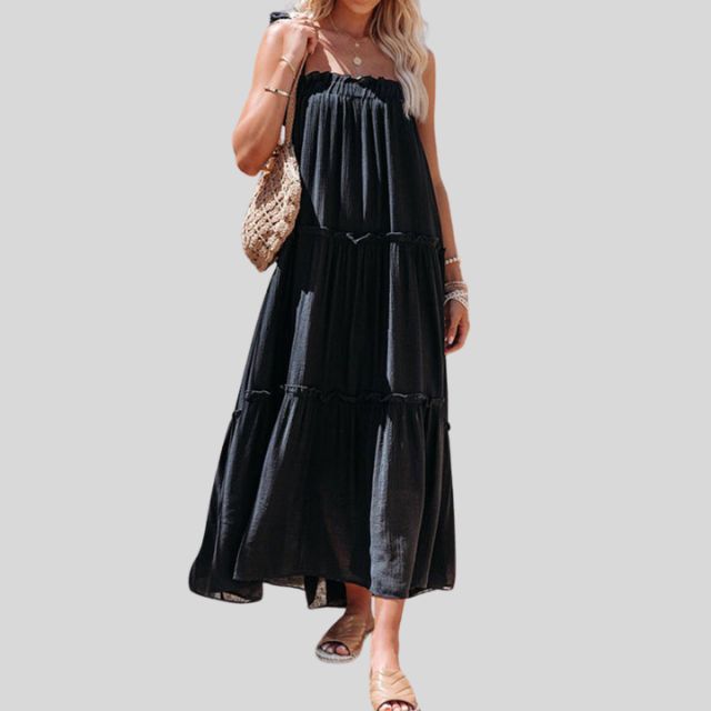 Lunaire | Robe maxi dégradée avec Bretelles Ajustables et Silhouette Bohème pour Femmes