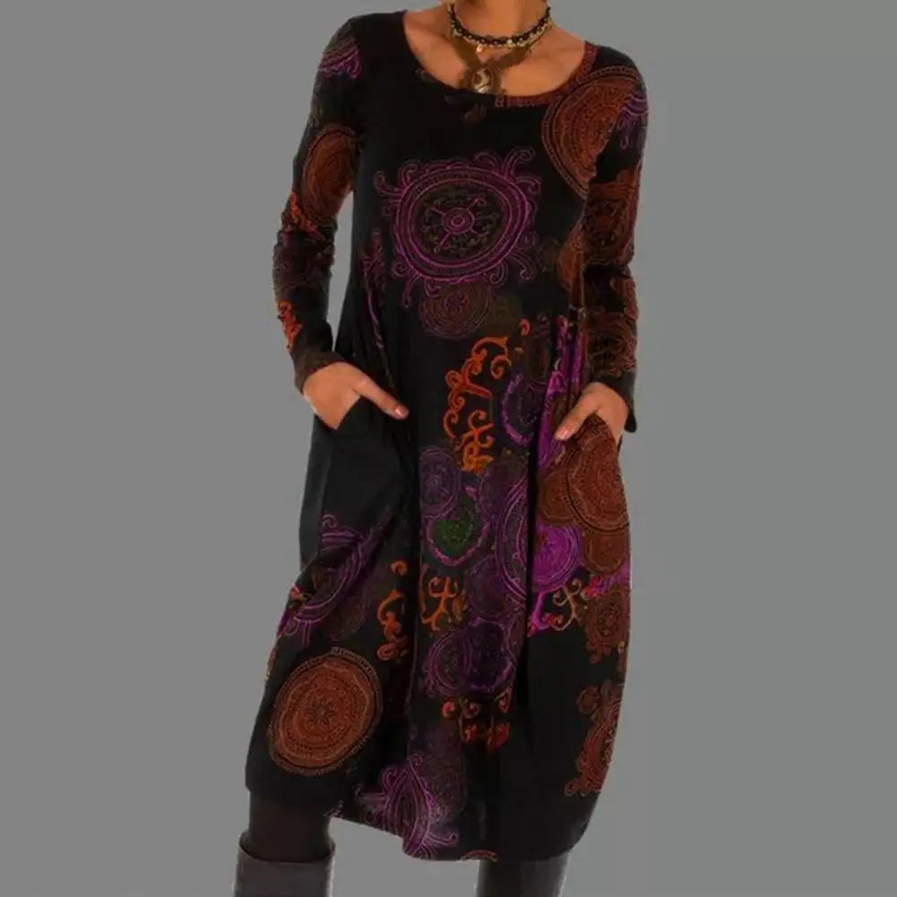 Léonie | Robe Boho Vintage avec Confort Optimal et Poches Pratiques pour Femmes