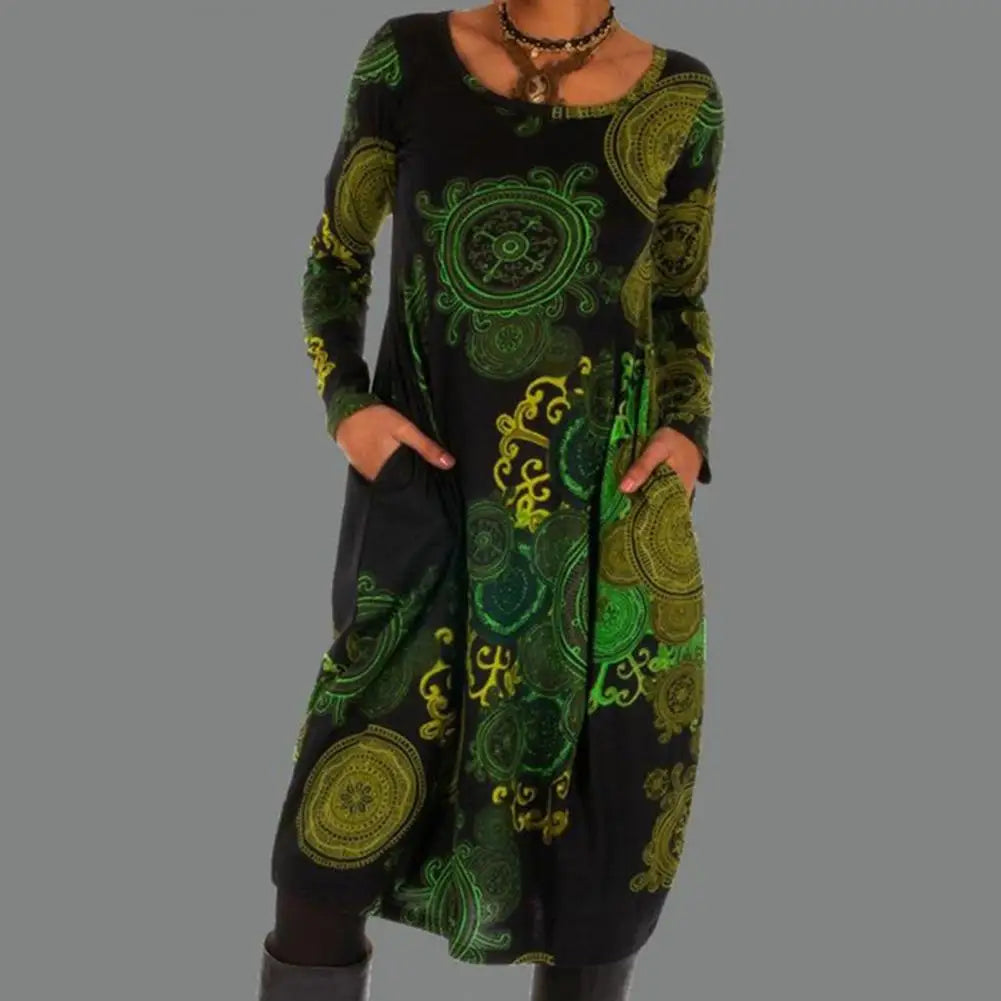 Léonie | Robe Boho Vintage avec Confort Optimal et Poches Pratiques pour Femmes