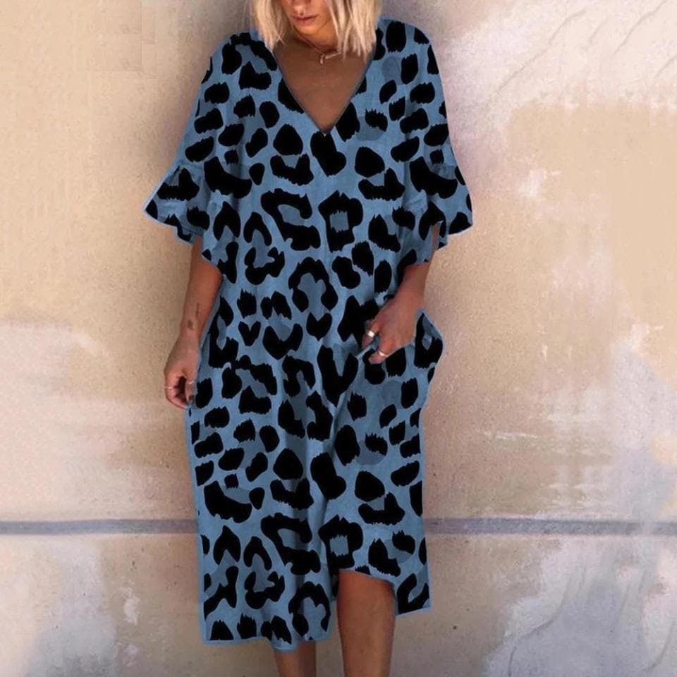 Marie-Christine - Robe longue imprimé léopard