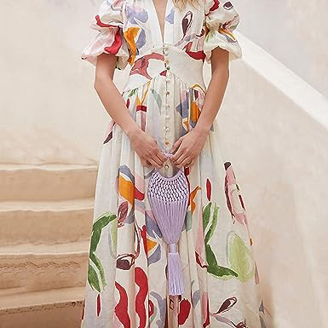 Léonie | Robe d'été avec Tissus de Haute Qualité et Motifs Variés pour Femmes