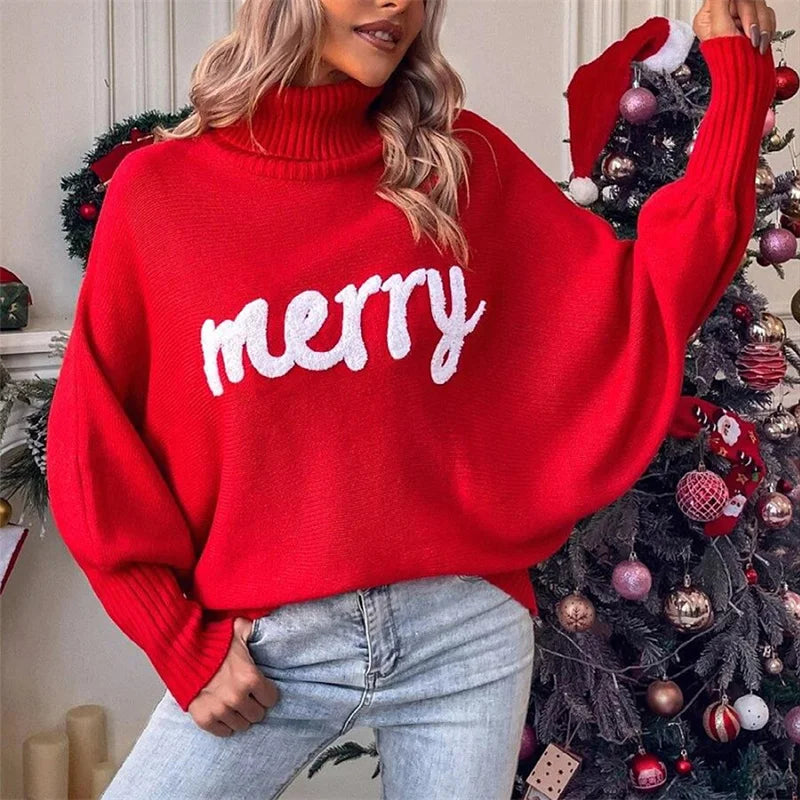 Céleste | Pull à Col Roulé avec Design Festif et Confort Douillet pour Noël