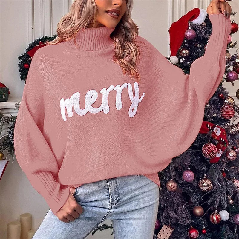 Céleste | Pull à Col Roulé avec Design Festif et Confort Douillet pour Noël