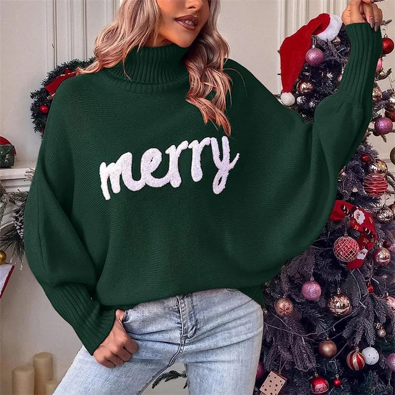 Céleste | Pull à Col Roulé avec Design Festif et Confort Douillet pour Noël