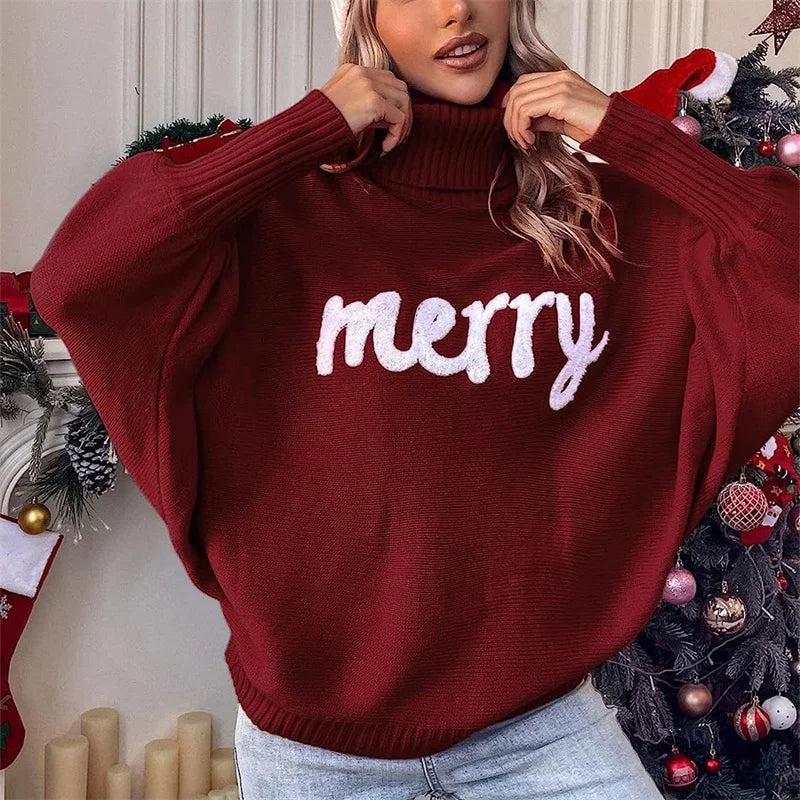 Céleste | Pull à Col Roulé avec Design Festif et Confort Douillet pour Noël